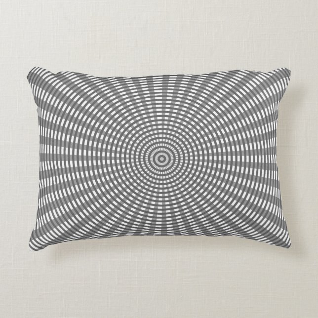 Almofada Decorativa Padrão de tecelagem circular radial - Prata (Frente)