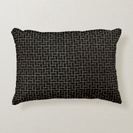 Almofada Decorativa Padrão de Trama de Cesta de Ouro Abstrato Moderno 