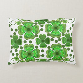Almofada Decorativa Padrão de Trevo e Redemoinho Verde Metálico Person