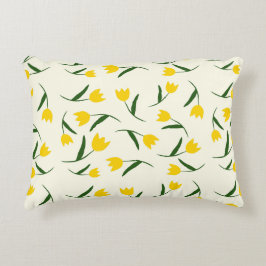 Almofada Decorativa Padrão de Tulipa Amarela 