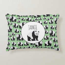 Almofada Decorativa Padrão de Urso de Panda Bonito