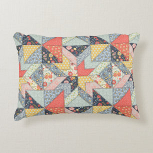 Almofada Decorativa Padrão decorativo de patch e matriz de cores