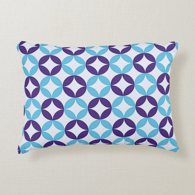 Almofada Decorativa Padrão delicado multicolorido azul (Frente)