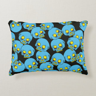 Almofada Decorativa Padrão do crânio do desenhar manual. Espelho do cr