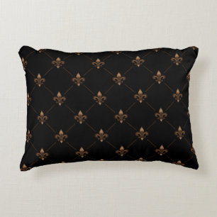 Almofada Decorativa Padrão Elegante de luxo de Fleur De Lis Dourado P