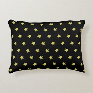 Almofada Decorativa Padrão Elegante Dourado e Black Star