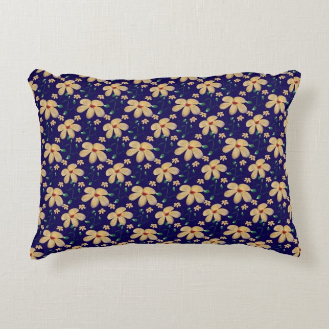 Almofada Decorativa Padrão floral amarelo (Frente)