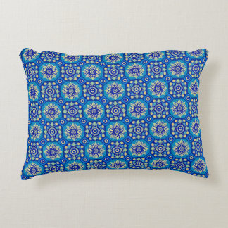 Almofada Decorativa Padrão Floral Azul Vintage Boho