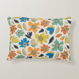 Almofada Decorativa Padrão Floral Boho Desenhado à Mão Abstrato