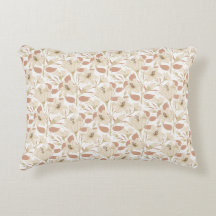 Padrão Floral Botânico Beige Lily White