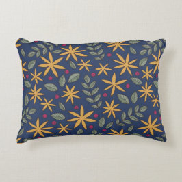Almofada Decorativa Padrão Floral Dourado Desenho Botânico