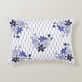 Almofada Decorativa Padrão floral elegante violeta púrpura azul