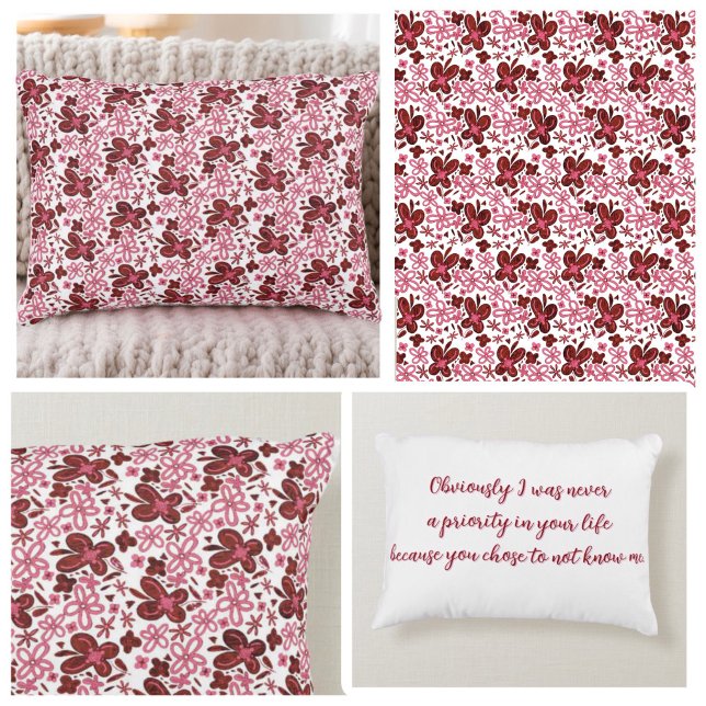 Almofada Decorativa Padrão Floral Especial com texto (Criador carregado)