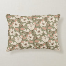 Padrão Floral Floral de Beige Lily Verde da Sage B