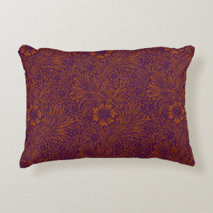 Almofada Decorativa Padrão floral roxo, bonito, cor de laranja escuro 