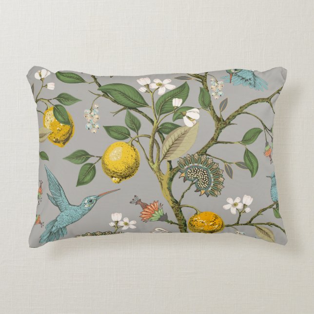 Almofada Decorativa Padrão floral sem soldadura. Papel de parede botân (Frente)