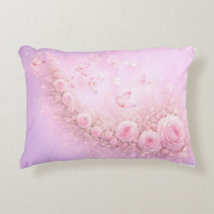 Almofada Decorativa Padrão Floral Suave – Rosas Rosa Suave com Suave 