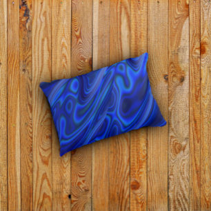 Almofada Decorativa Padrão Fractal de Abstrato da Shell Azul Paua Abal
