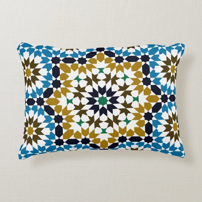 Almofada Decorativa Padrão Geométrico Boho Tradicional de Mosaico Marr (Frente)