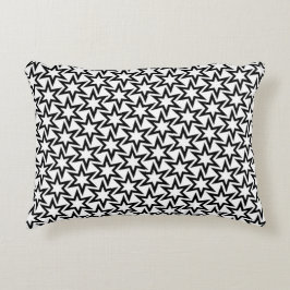 Almofada Decorativa Padrão Geométrico de Estrela Preto e Branco Elegan