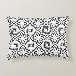 Almofada Decorativa Padrão geométrico floral preto e branco