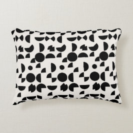 Almofada Decorativa Padrão Geométrico Mínimo Moderno Branco Negro