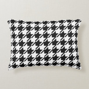 Almofada Decorativa Padrão Grande do Houndstooth BW