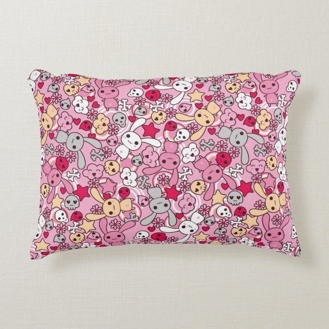 Almofada Decorativa Padrão Kawaii (Frente)