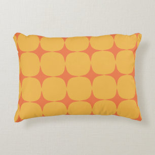 Almofada Decorativa Padrão Laranja Amarelo Moderno de Meio século Si