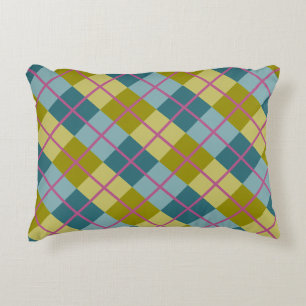 Almofada Decorativa Padrão magenta amarelo Dourado azul lacrimogêneo