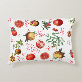 Almofada Decorativa Padrão mediterrânico do Pomegranato de Aquarela