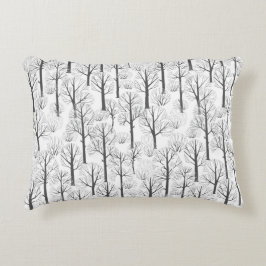 Almofada Decorativa Padrão Minimalista Simples de Árvores de Inverno