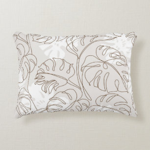 Almofada Decorativa Padrão mínimo de arte botânica sem costura. Tropic