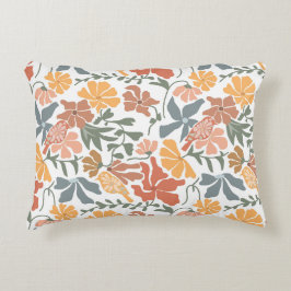 Almofada Decorativa Padrão moderno de Meio século Floral e Aves