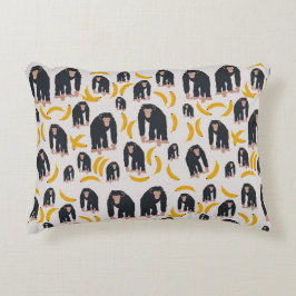 Almofada Decorativa Padrão Monkey Chimpanzee & Banana