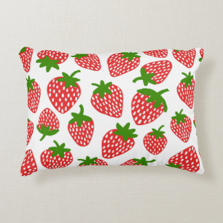 Almofada Decorativa Padrão perfeito de Strawberrie. Ilustração Vintage