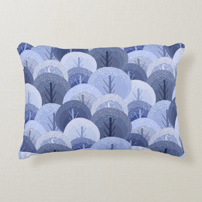 Almofada Decorativa Padrão perfeito do Natal de inverno. O padrão com (Frente)