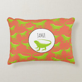Almofada Decorativa Padrão Personalizado Iguana Lizard
