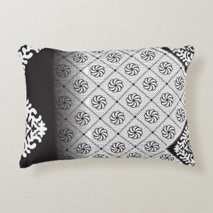 Almofada Decorativa Padrão preto e branco insípido com floreal