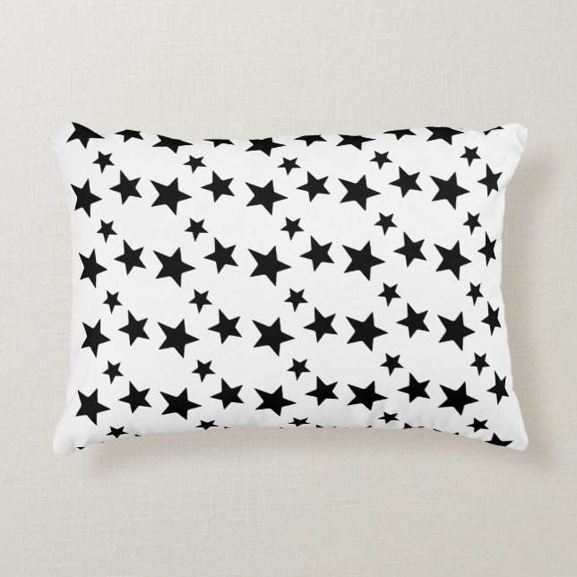 Almofada Decorativa Padrão preto preto escuro - Estrela moderna sem co (Frente)