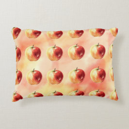 Almofada Decorativa Padrão Rustic Watercolor Apple
