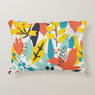 Almofada Decorativa Padrão sem costura com flores pintadas à mão e fol