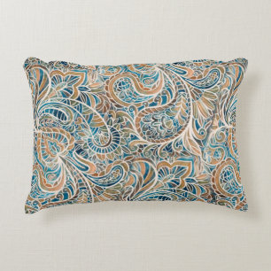 Almofada Decorativa Padrão sem costura com impressão de Paisley mult