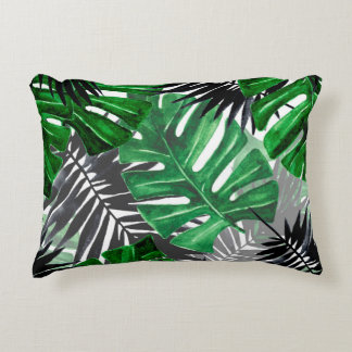 Almofada Decorativa padrão sem costura das folhas e elementos tropicai