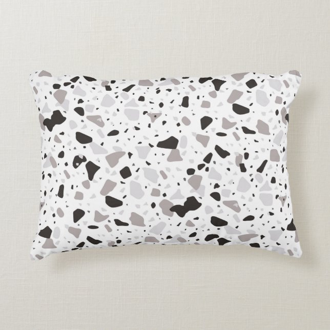 Almofada Decorativa Padrão Terrazzo monocromático (Frente)