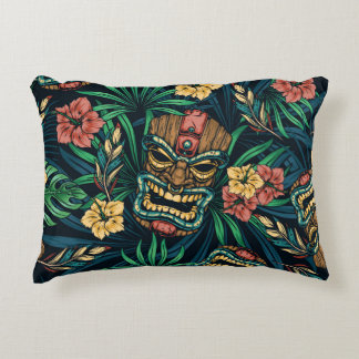 Almofada Decorativa Padrão Tropical de Máscara de Tiki Havaiano