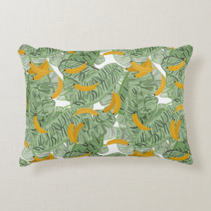 Almofada Decorativa Padrão tropical moderno de banana verde