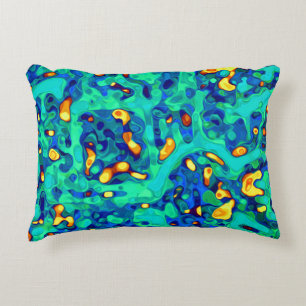 Almofada Decorativa Padrão Único Amarelo Verde Azul