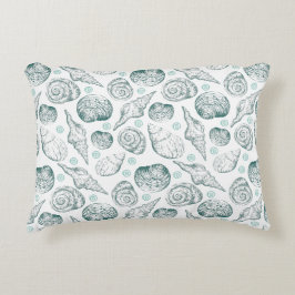 Almofada Decorativa Padrão uniforme elegante com conchas turquesas