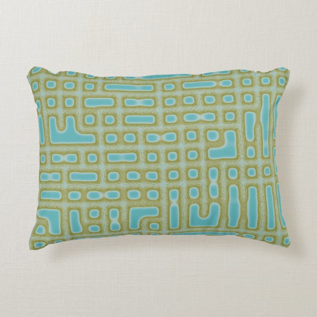 Almofada Decorativa Padrão Verde Azul (Frente)